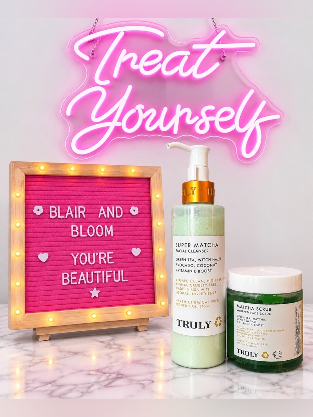 Truly Beauty Super Matcha Facial Cleanser & Matcha Whipped Face Scrub Bundle